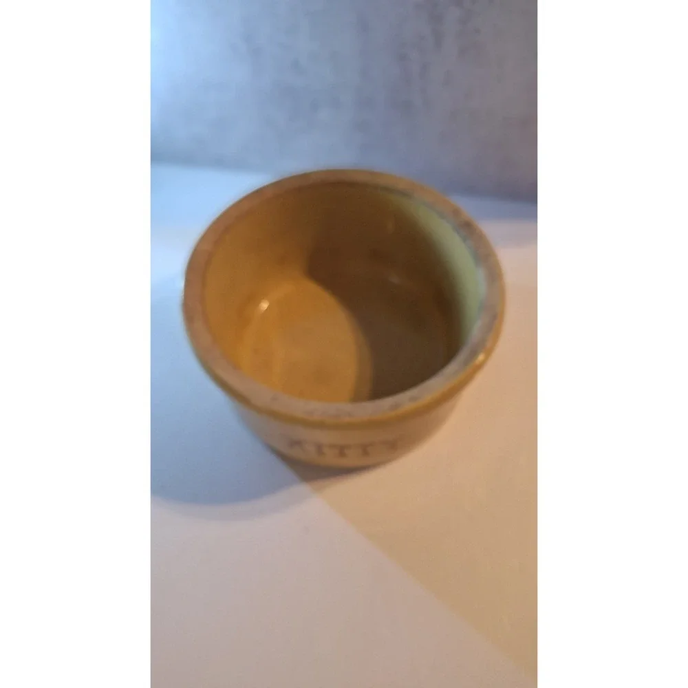 Robinson Ransbottom Kitty Stoneware Cat Bowl Vintage Pottery Pet Feeder USA